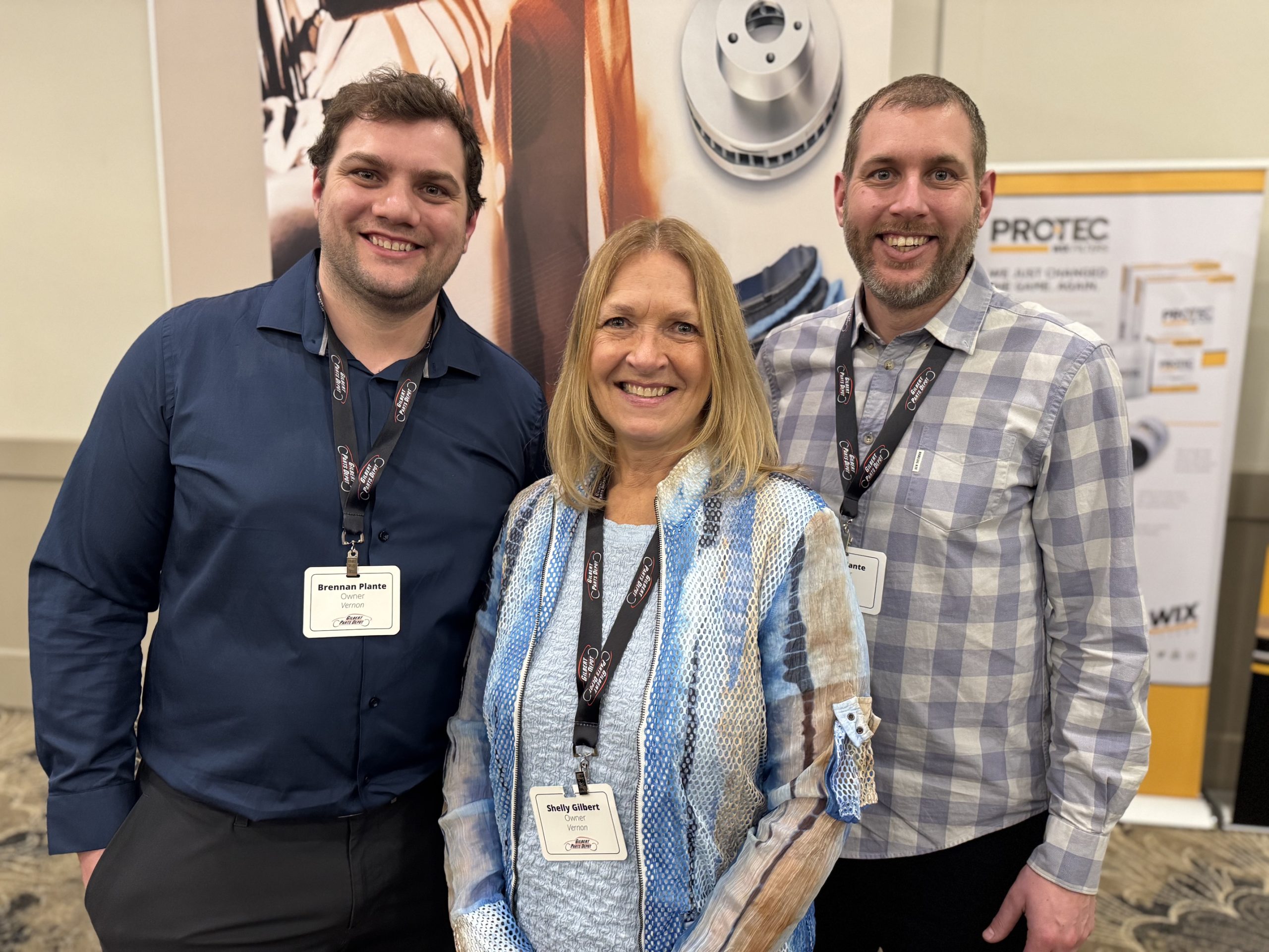 Shelly Gilbert and sons Brennan and Tyler Plante, owners of Gilbert Parts Depot